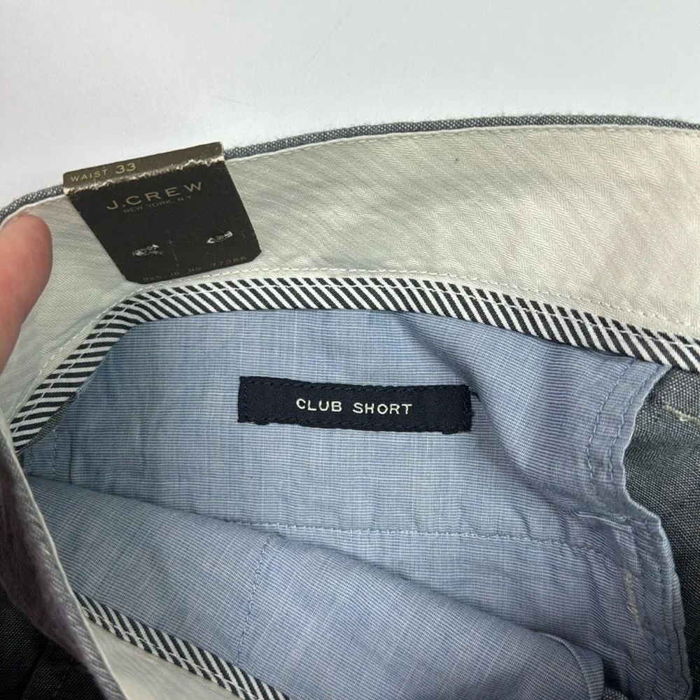 J. Crew The Club Blue Cotton Chino Shorts Size 33 NWT